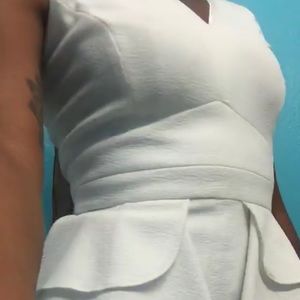 Antonio Melani white peplum pencil skirt dress